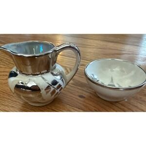 LANCASTER & SANDLAND MINIATURE PITCHER AND BOWL, STAFFORDSHIRE, ENGLAND